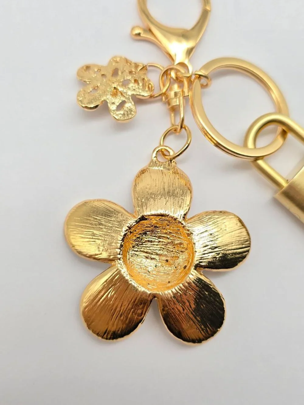 Authentic Louis Vuitton Gold Lock 🔒 Unbranded Flower Keychain Bag Charm